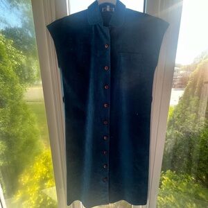 70s style, bright blue button-up jacket dress!🕺🏻🪩